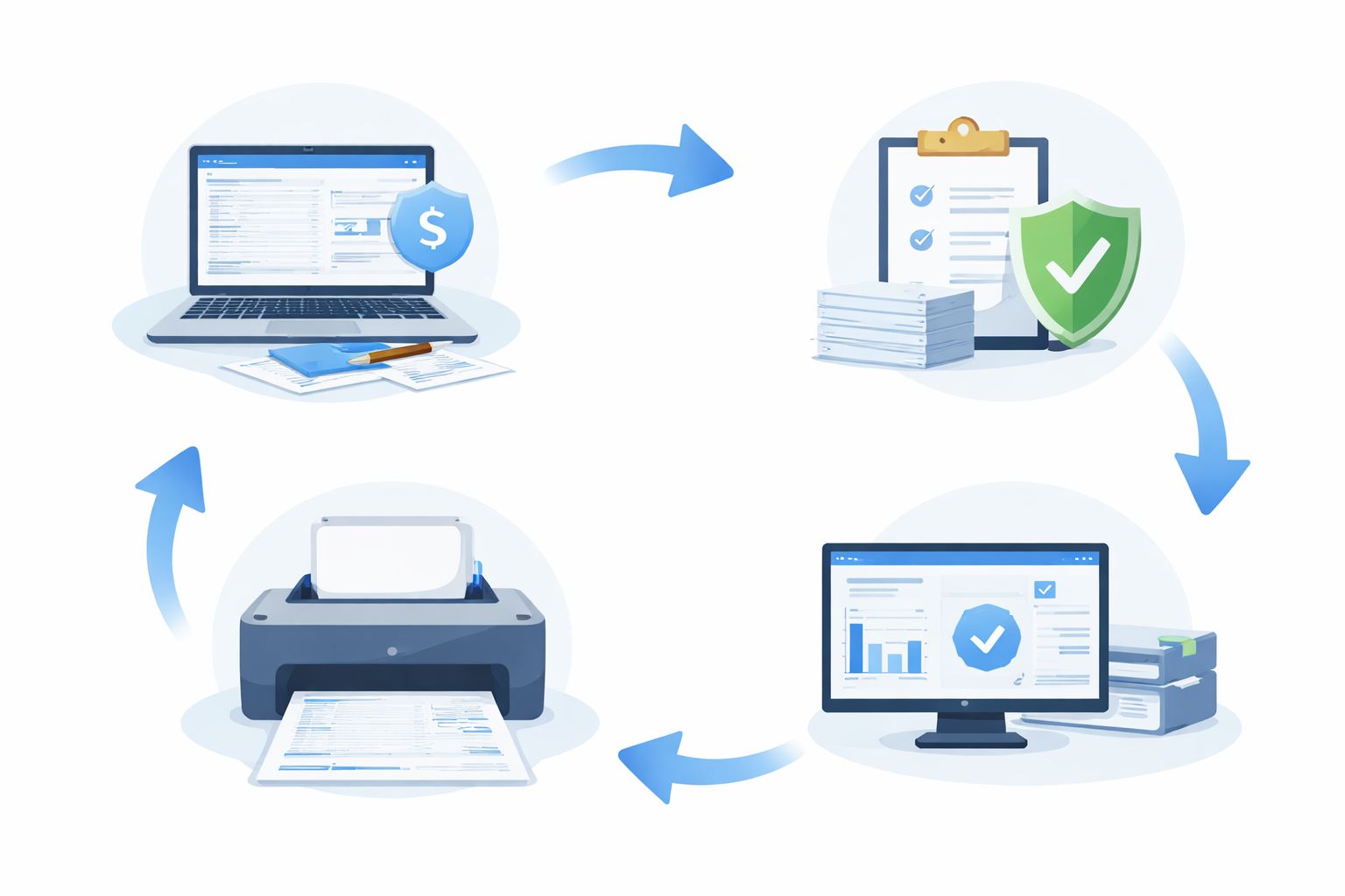 צ'קים מודפסים במשרד
