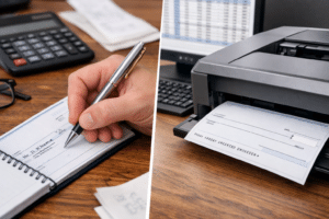 הדפסת צ'קים על נייר חלק